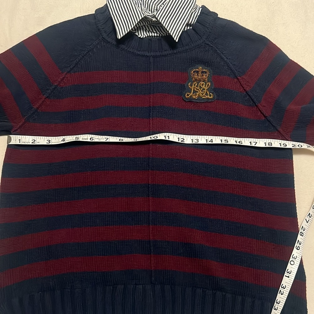 COPY - Ralph Lauren Burgundy and navy stripe sweater size L - Picture 11 of 13